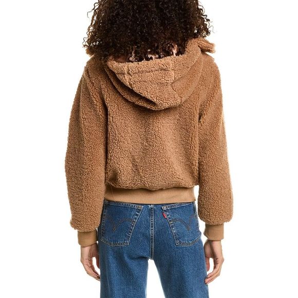 Urban Republic Sherpa Textured Hooded Bomber Jacket - Picture 2 of 4